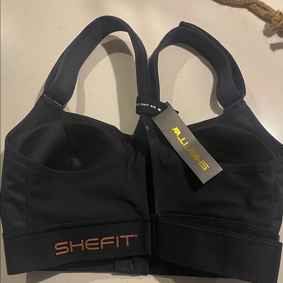 SHEFIT Black Sports Bra with Copper Logo - Picture 2 of 3